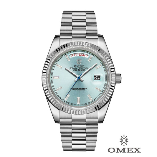 【レビュー特典付き】OMEX ワンナイト オートマチック シルバー×アイスブルー