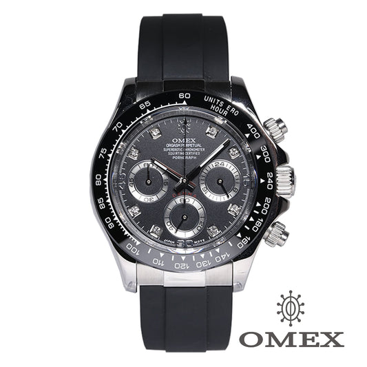 【レビュー特典付き】DENMA シルバー×ブラック ラバーベルト