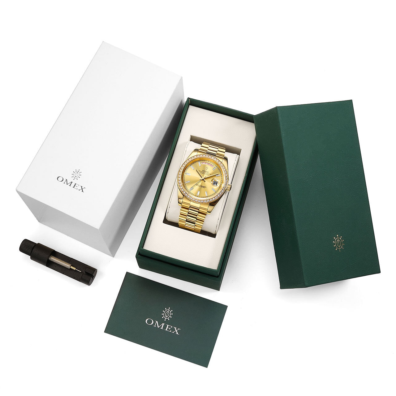 【スペシャルカスタムモデル】OMEX ワンナイト オートマチック モアサナイトカスタム ゴールド×ゴールド