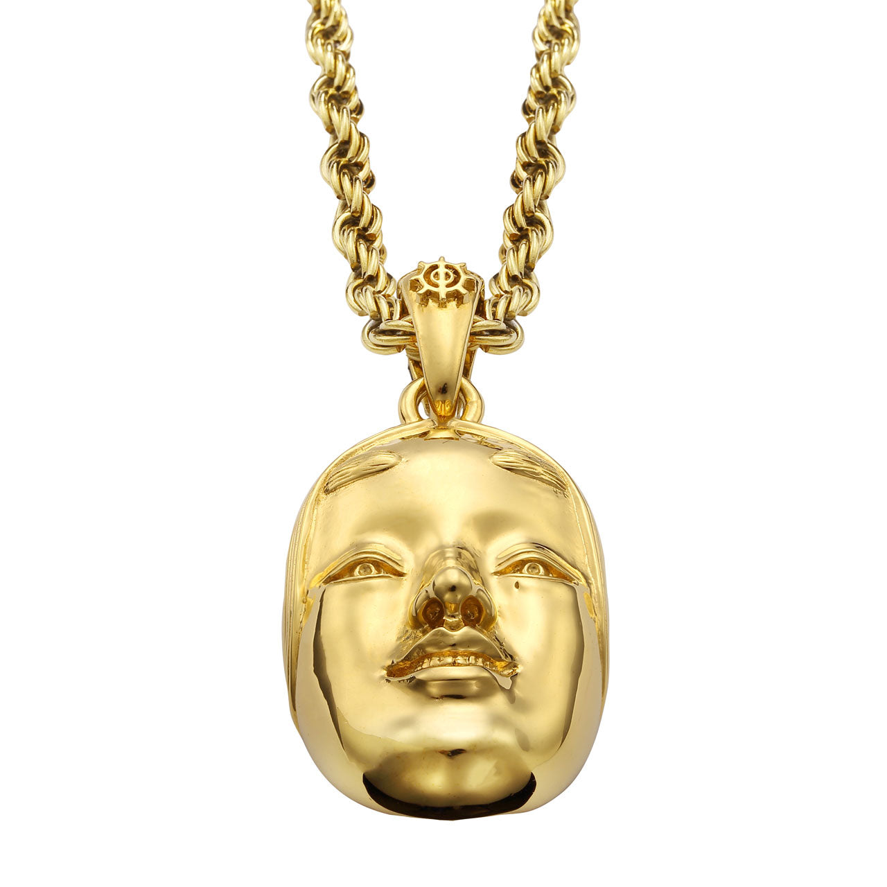 《受注販売》ゴールド(Silver925/K18GP) 能面 ネックレス チャーム ※納期:約2~4週間