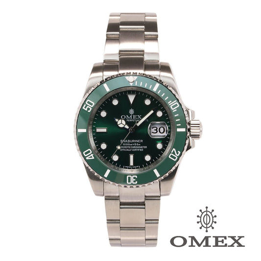 【レビュー特典付き】OMEX シャブリーナ オートマチック シルバー×グリーン