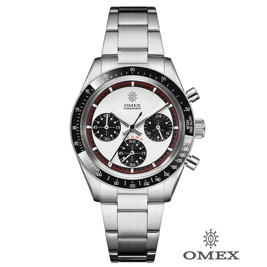 【レビュー特典付き】OMEX DENMA ヴィンテージモデル 珍宝ソーニューマン シルバー×ホワイト(ブラックベゼル)