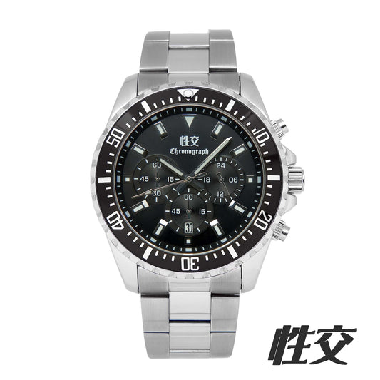 性交 クロノグラフウォッチ ブラック