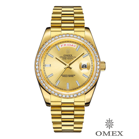 【スペシャルカスタムモデル】OMEX ワンナイト オートマチック モアサナイトカスタム ゴールド×ゴールド