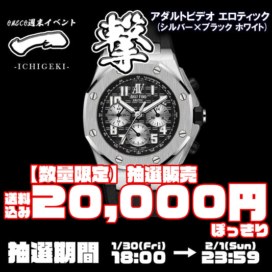 ＜抽選限定特価＞Adult Video Erotic シルバー×ブラック ホワイト