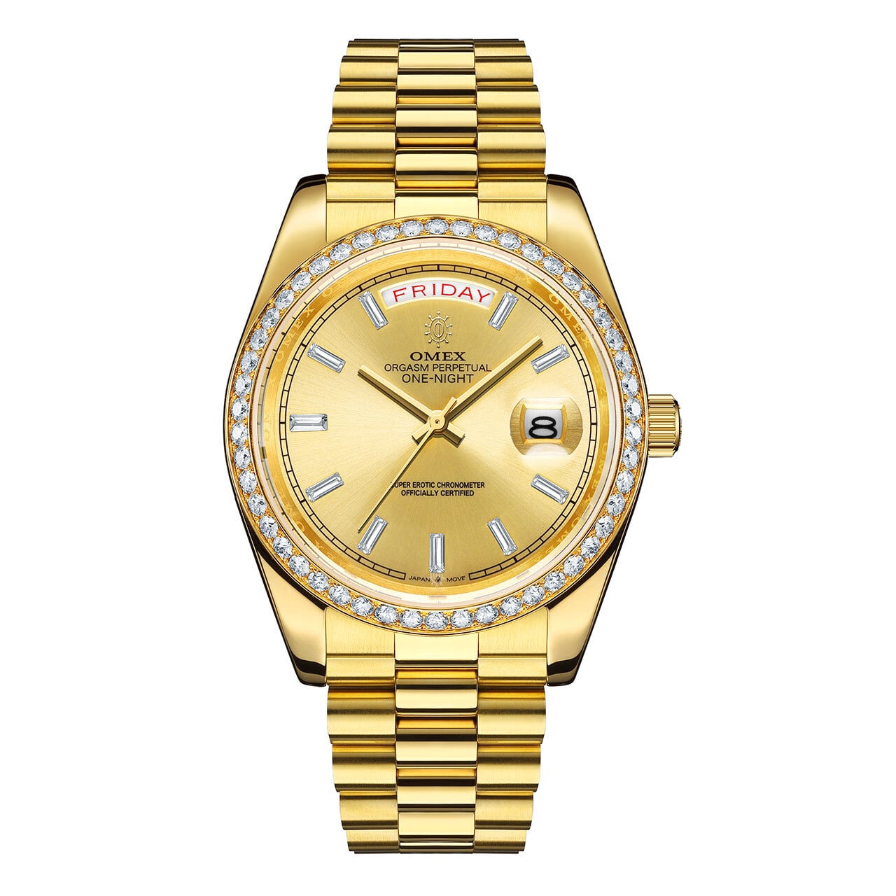 【スペシャルカスタムモデル】OMEX ワンナイト オートマチック モアサナイトカスタム ゴールド×ゴールド