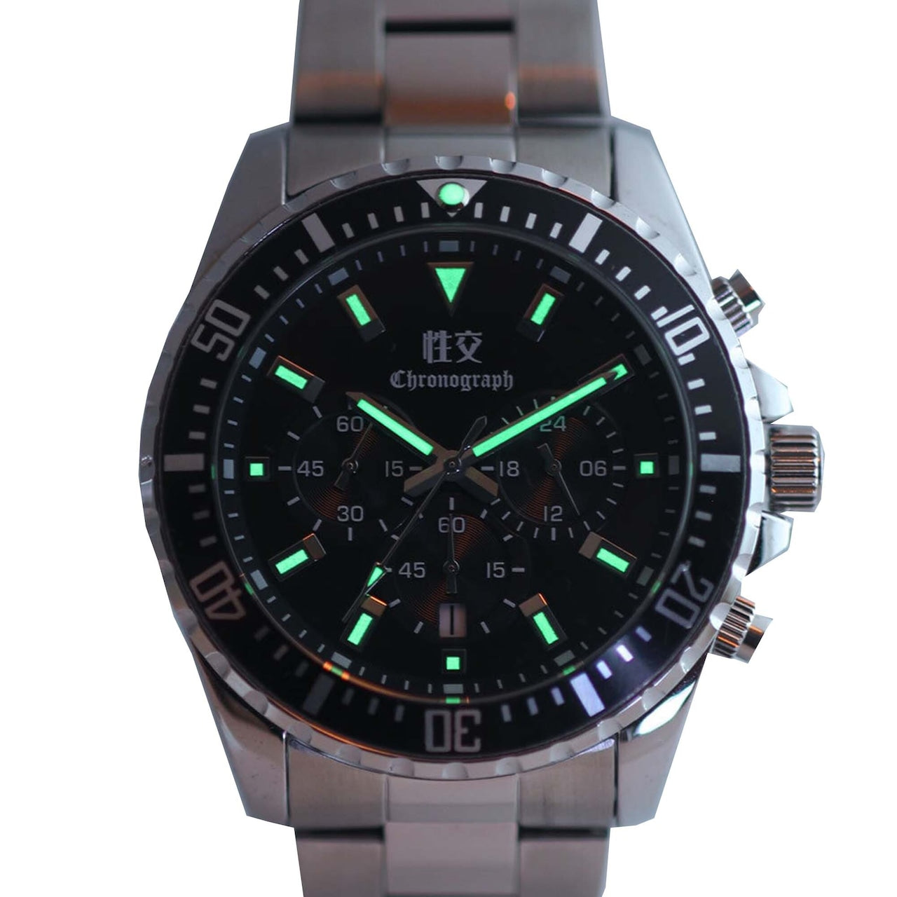 性交 クロノグラフウォッチ ブラック