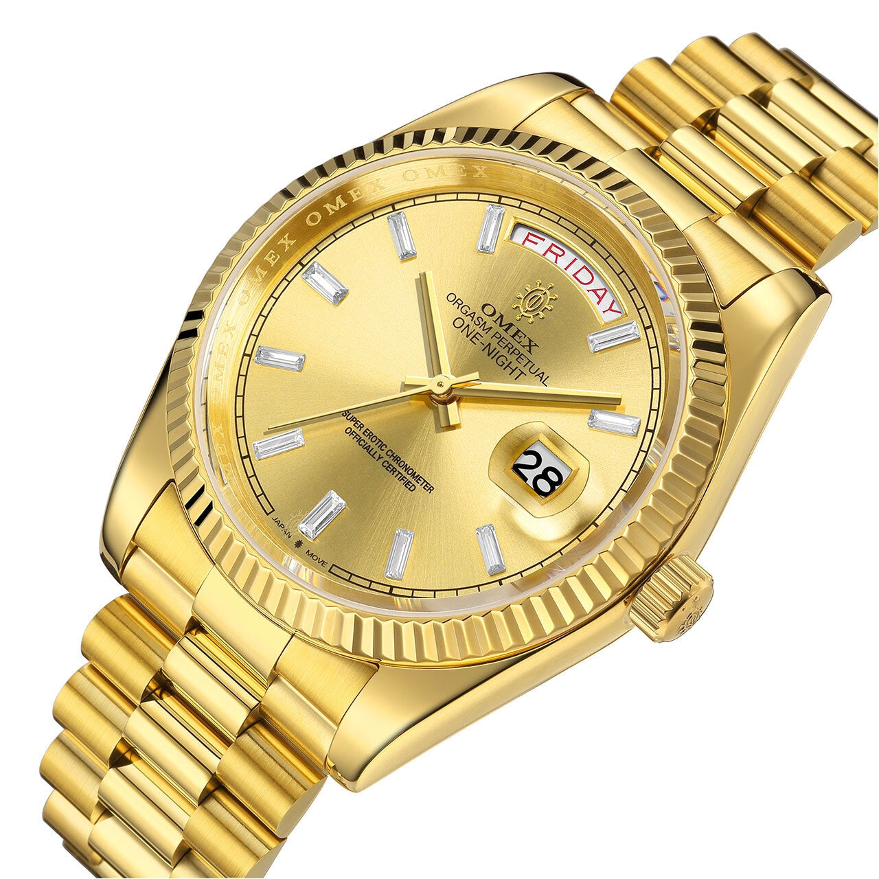 OMEX ゴールド グリーンダイヤル 時計 レビュー特典付き】OMEX ワンナイト オートマチック ゴールド×ゴールド