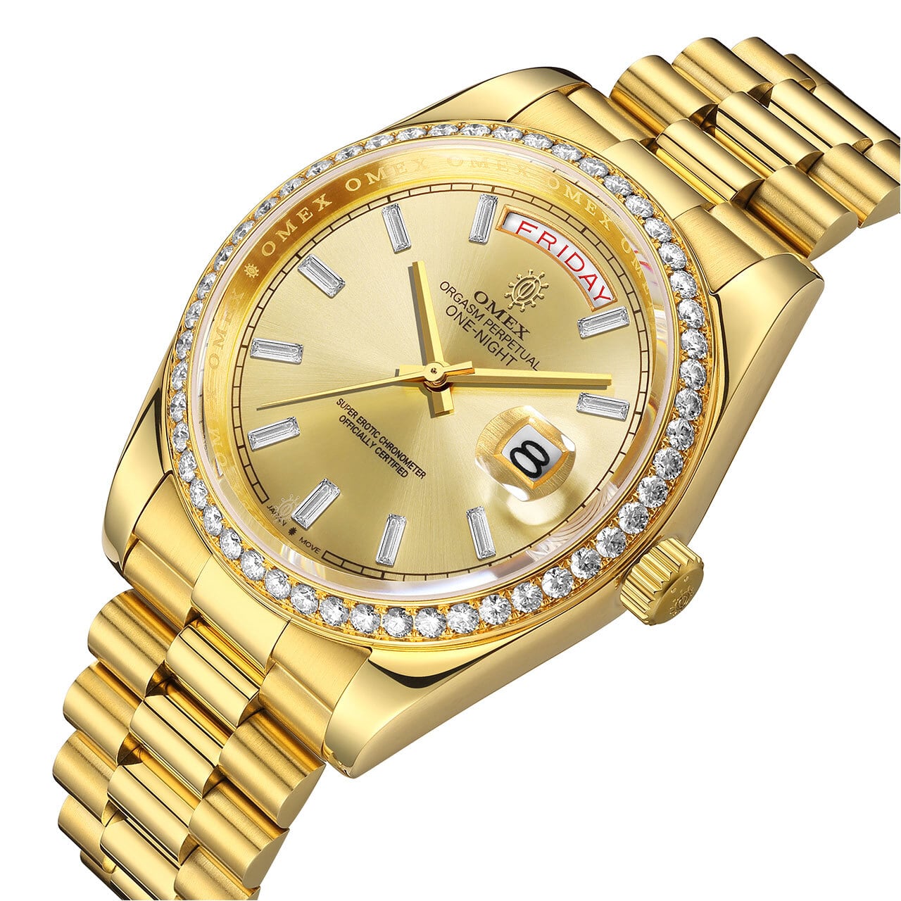 【スペシャルカスタムモデル】OMEX ワンナイト オートマチック モアサナイトカスタム ゴールド×ゴールド