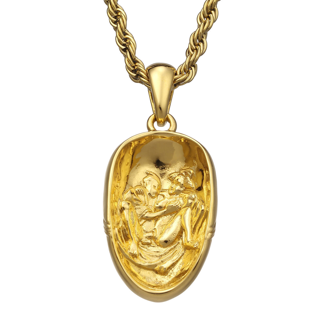 《受注販売》ゴールド（Silver925/K18GP） 能面 ネックレス チャーム ※納期：約2～4週間