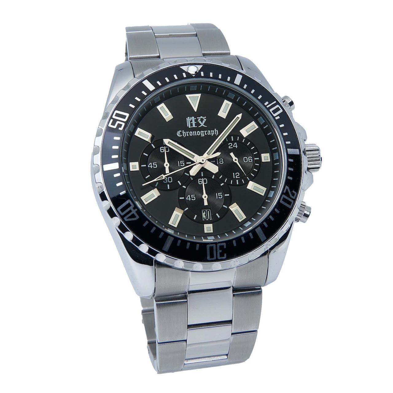 性交 クロノグラフウォッチ ブラック