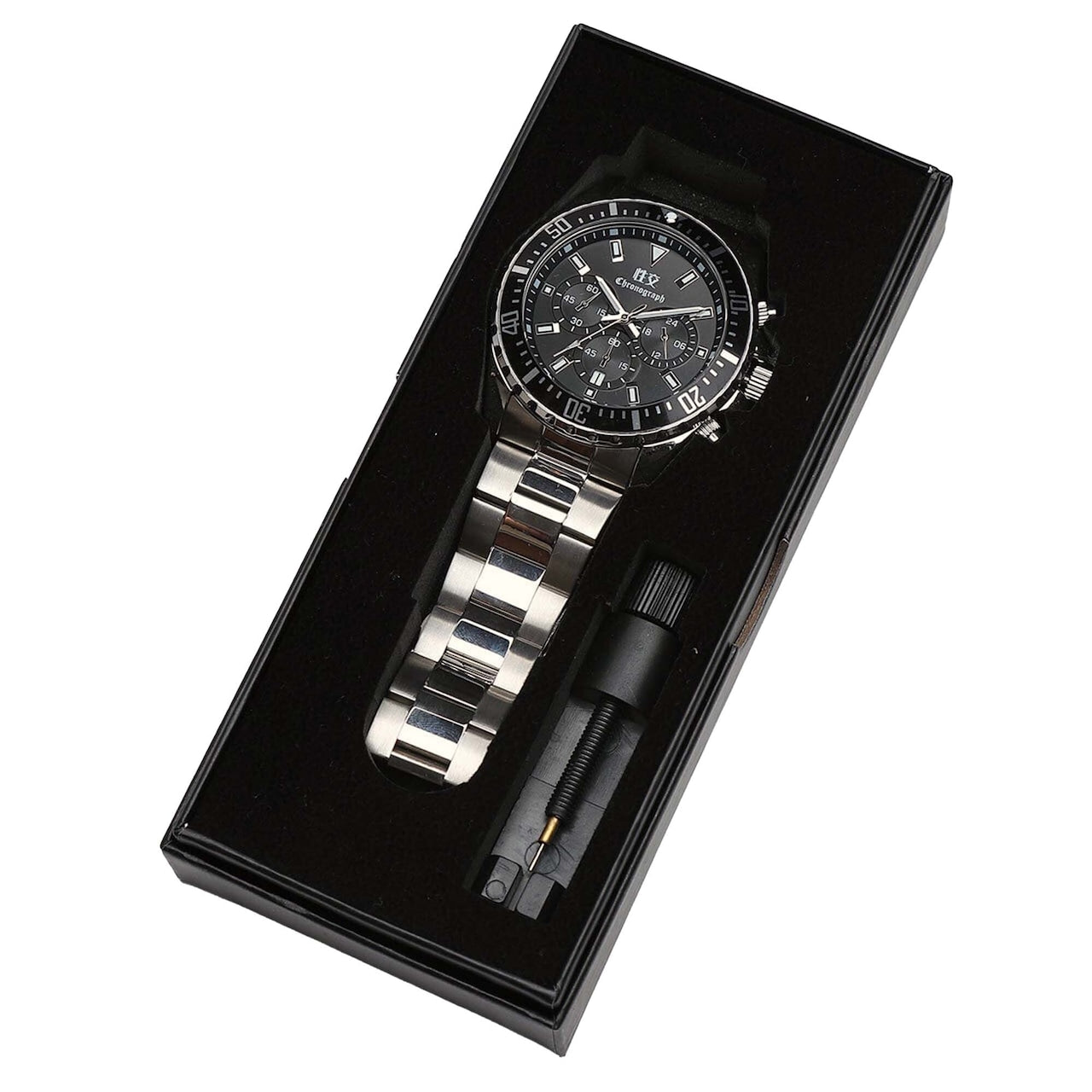 性交 クロノグラフウォッチ ブラック