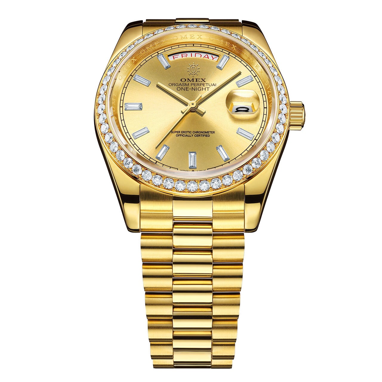 【スペシャルカスタムモデル】OMEX ワンナイト オートマチック モアサナイトカスタム ゴールド×ゴールド