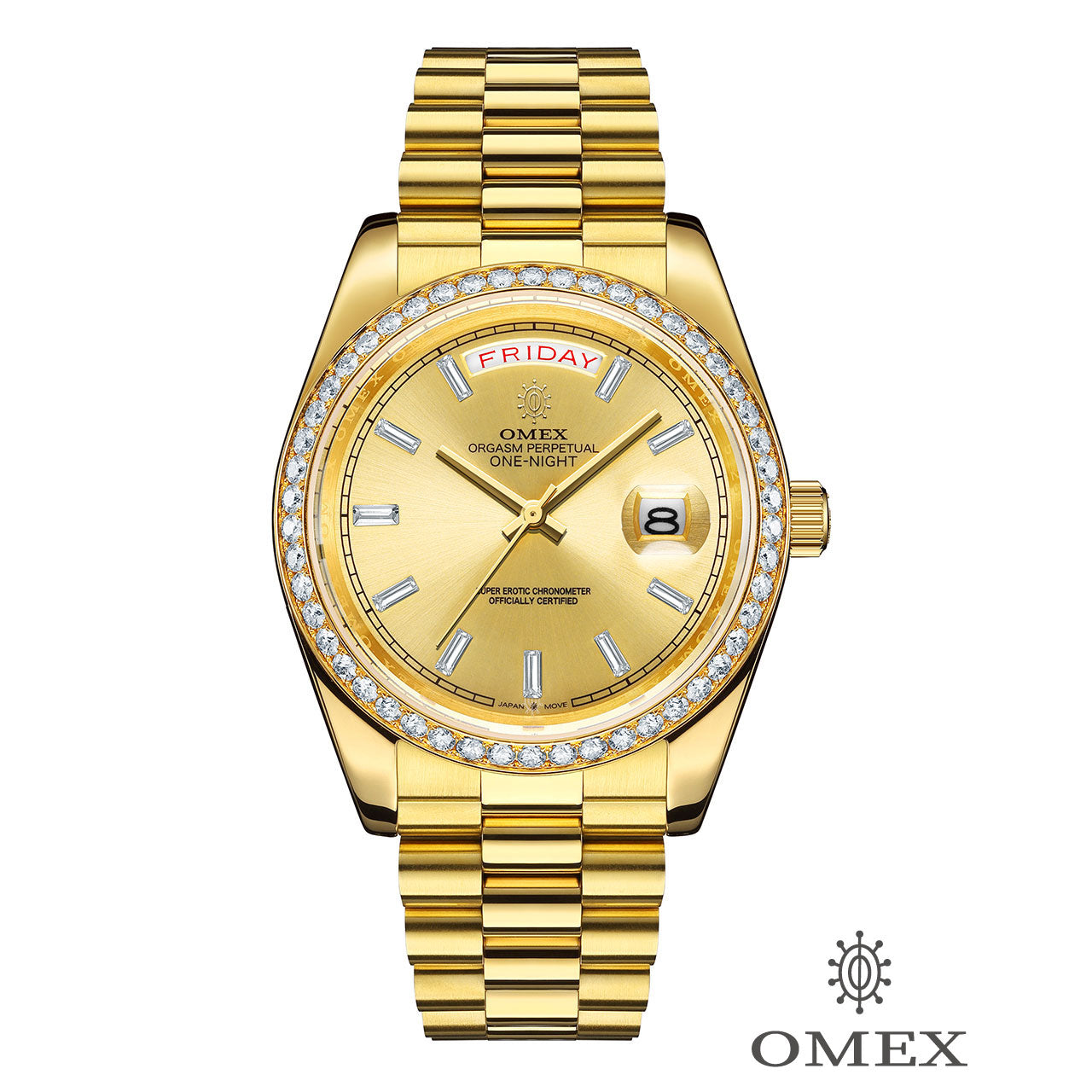 【スペシャルカスタムモデル】OMEX ワンナイト オートマチック モアサナイトカスタム ゴールド×ゴールド